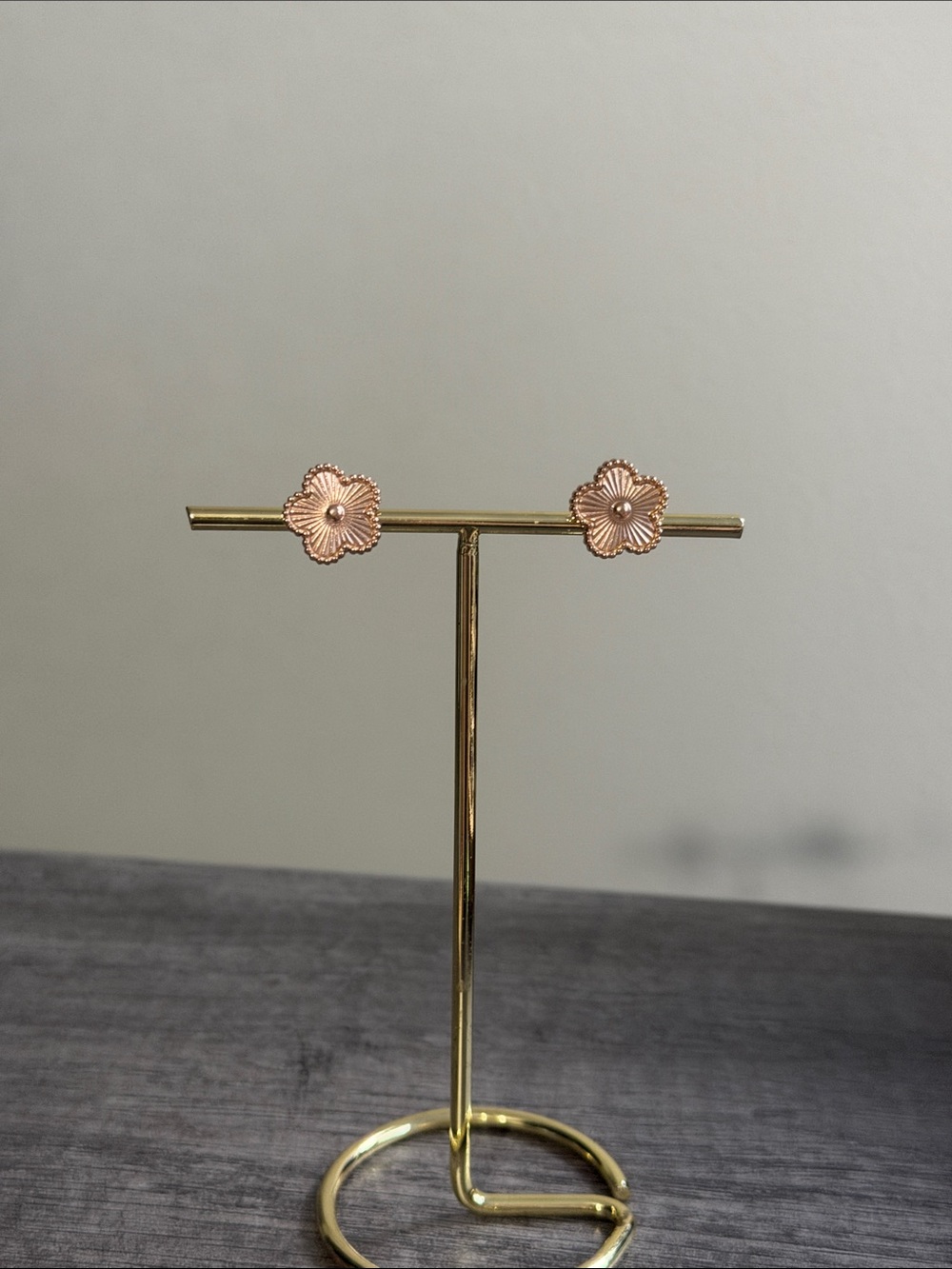 Rose Gold Flower Stud Earrings
